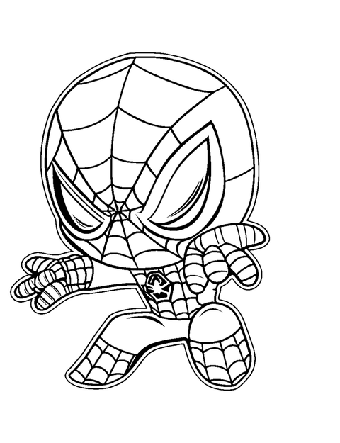 Spider-man Chibi coloring page