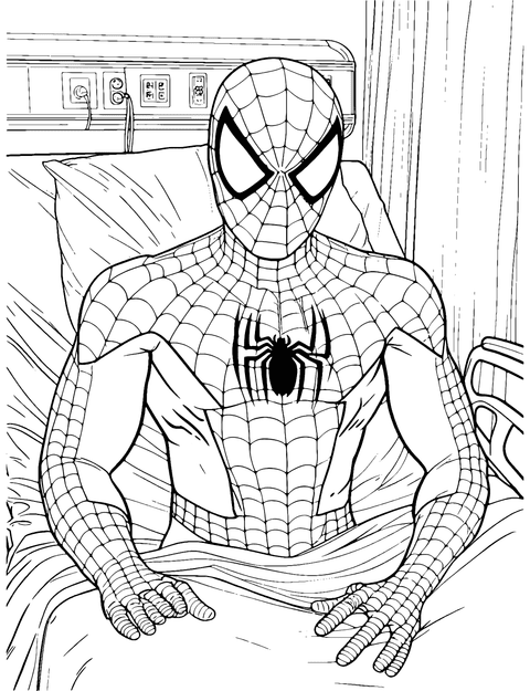 Spiderman À L'hôpital coloring page