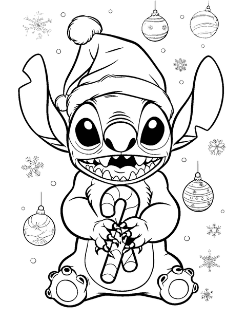 Stitch Navidad coloring page