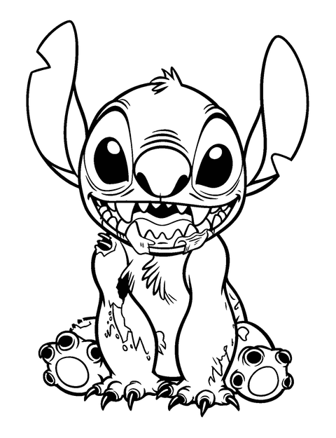 Stitch Zombie coloring page