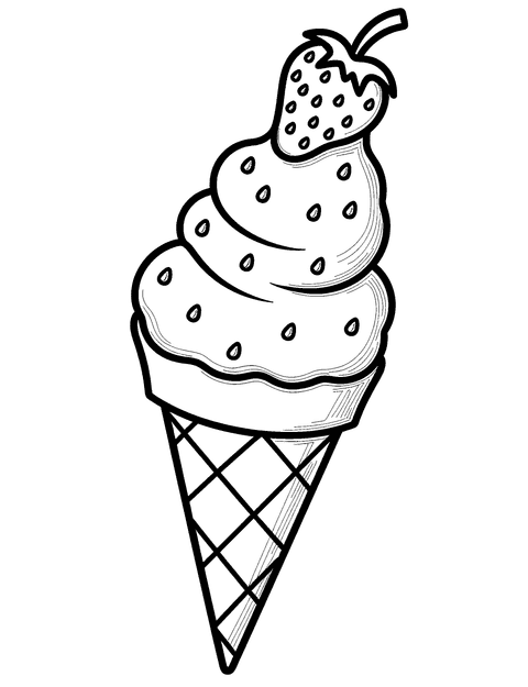 Gelato Alla Fragola coloring page