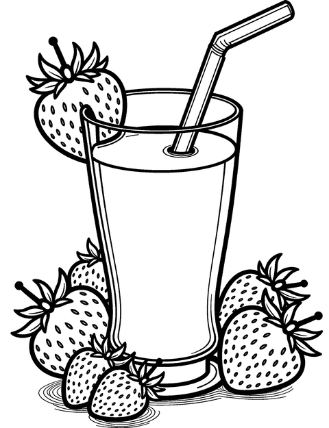 Latte Di Fragola coloring page