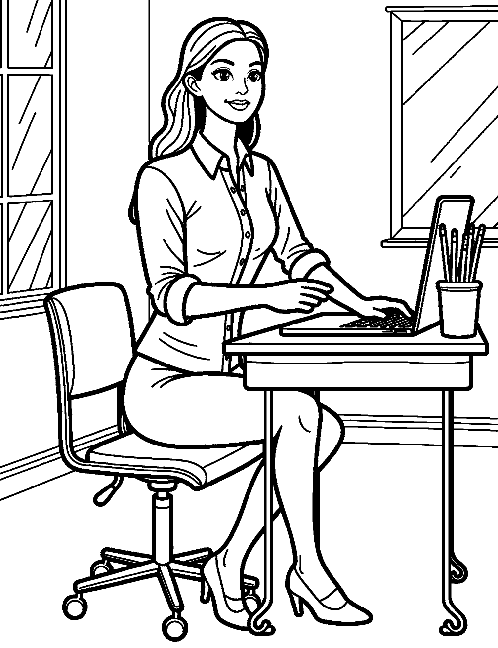 Escritorio De Maestra coloring page