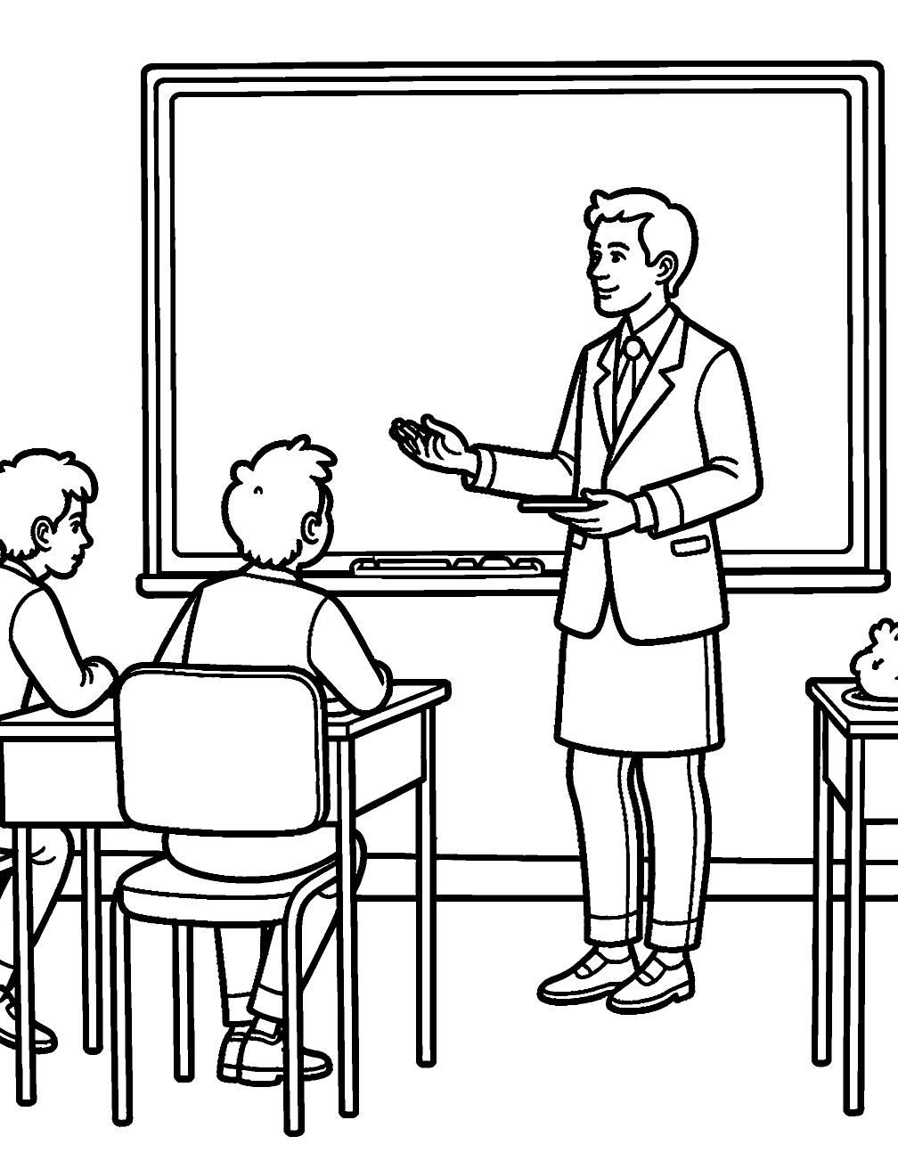 Maestro En Clase coloring page