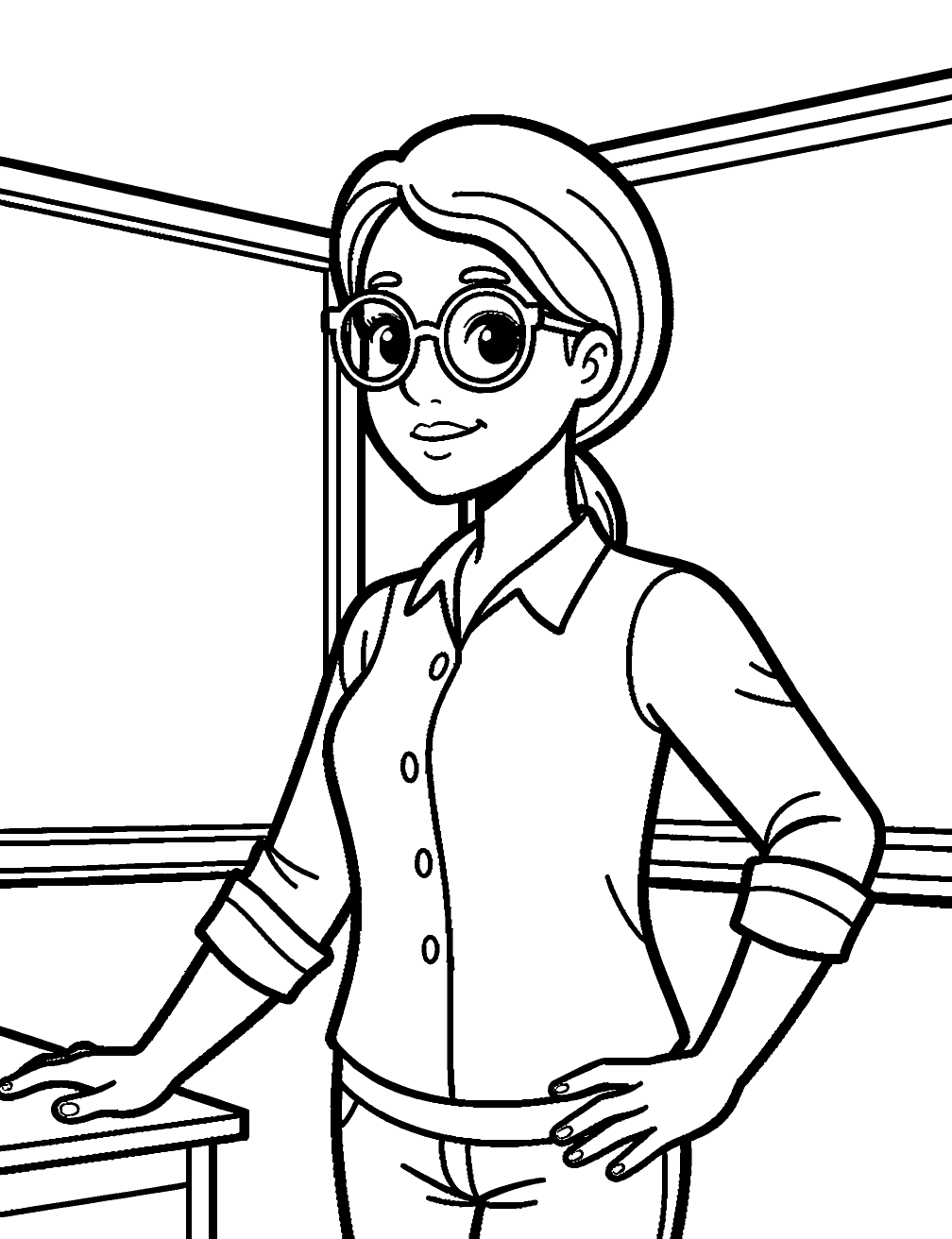 Maestra Con Gafas coloring page