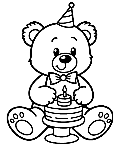 Teddy Bear Birthday coloring page