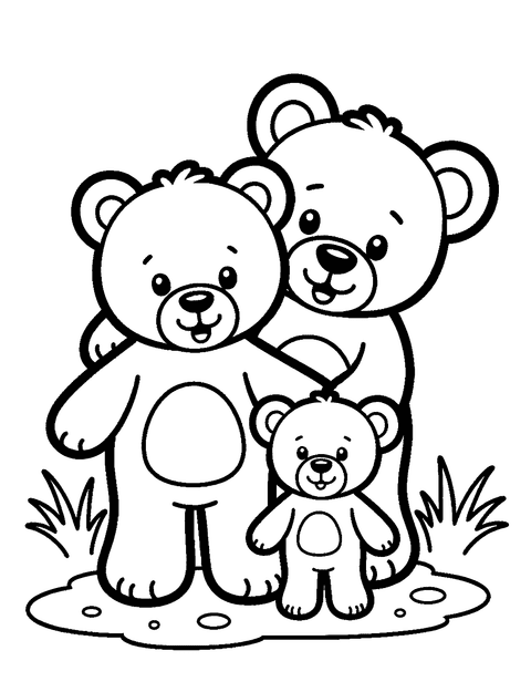 Teddy Bear Family coloring page