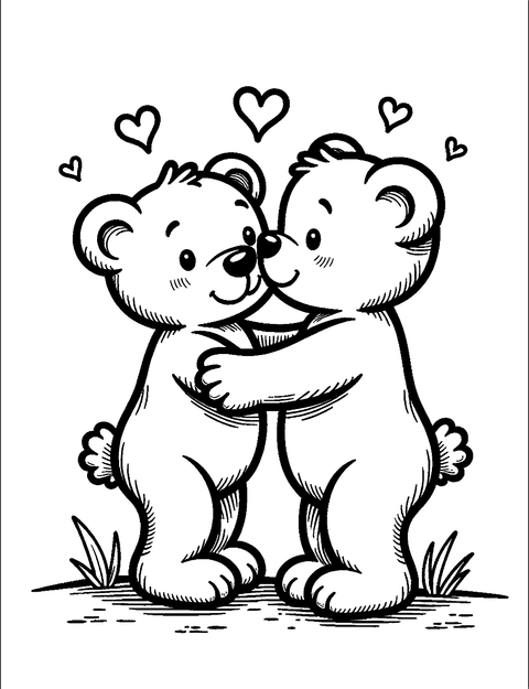 Teddy Bear Love coloring page