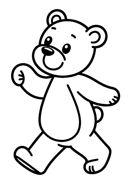 Teddy Bear Walking coloring page