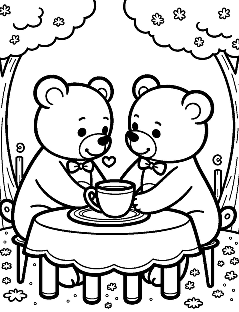 Teddy Bear Tea Party coloring page