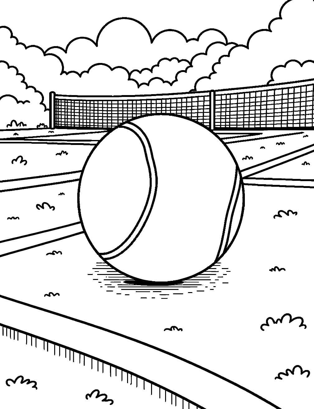 Bola De Tênis Desenho para Colorir