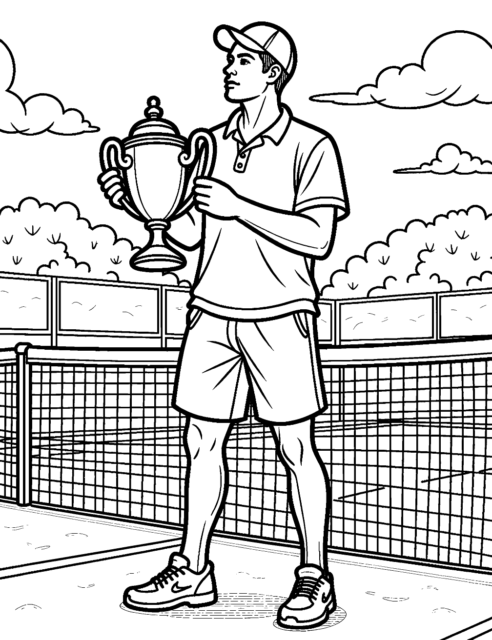 Campeão De Tênis Desenho para Colorir