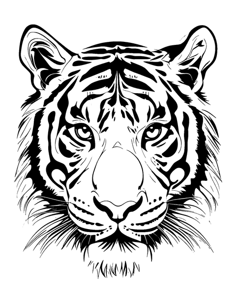 Tiger Face Coloring Page