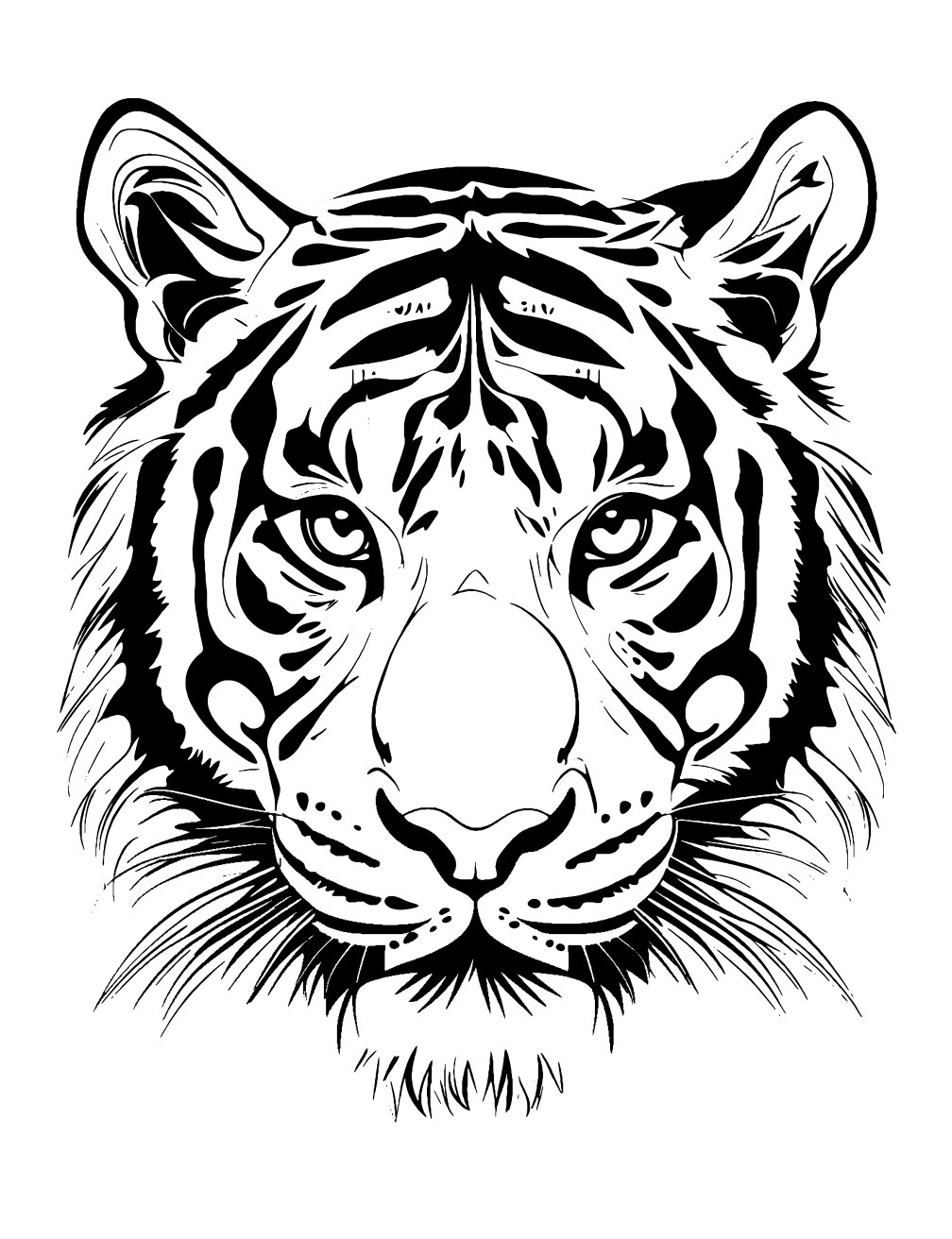 Tiger Face Coloring Page