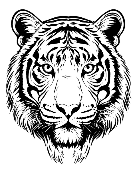 Tiger Head Coloring Page