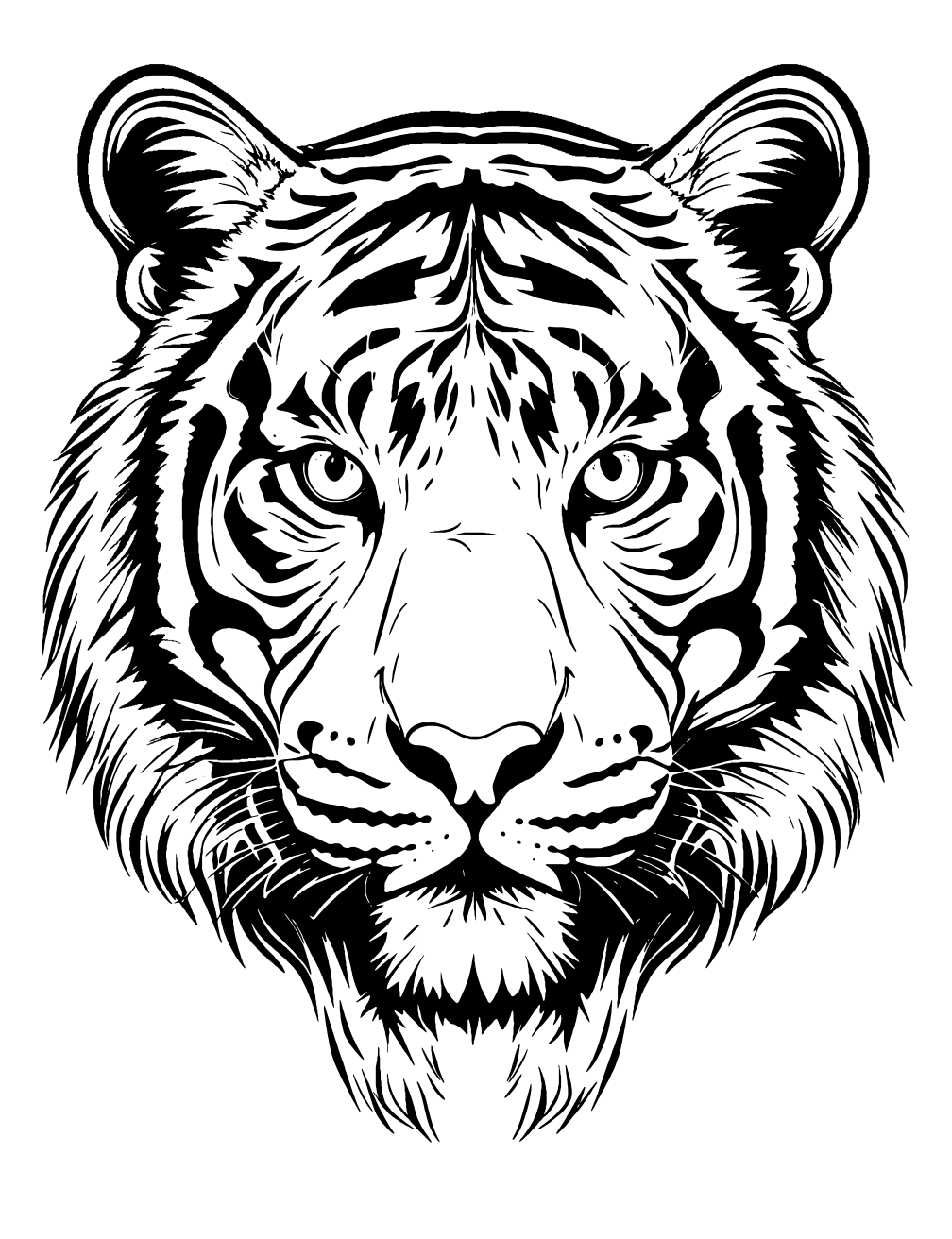 Tiger Head Coloring Page