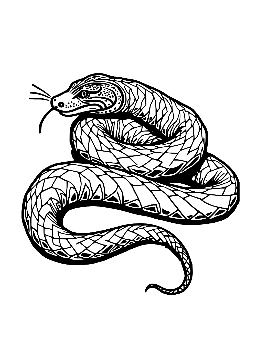 Tiger Snake Coloring Page