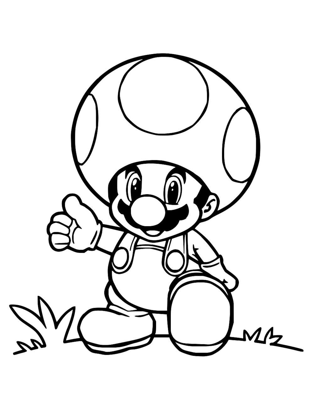 Toad Mario Coloring Page