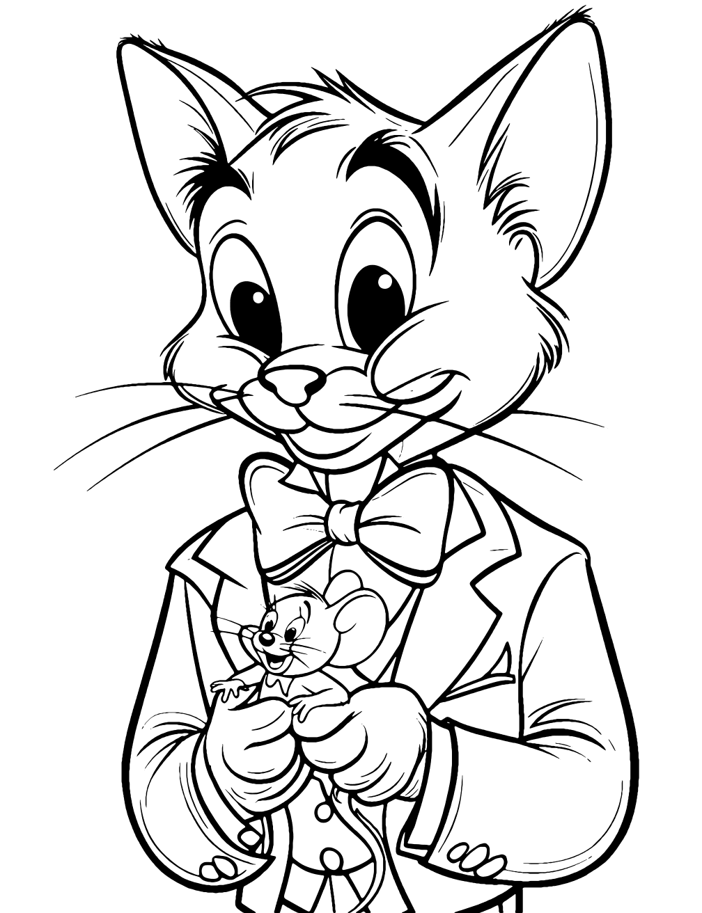 Jerry In Tom's Hands Coloring Page