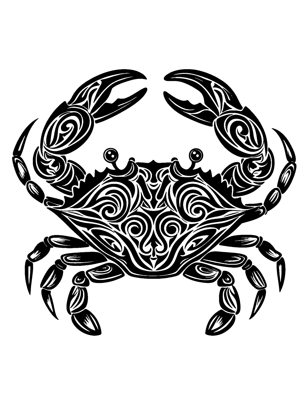 Tribal Crab Coloring Page