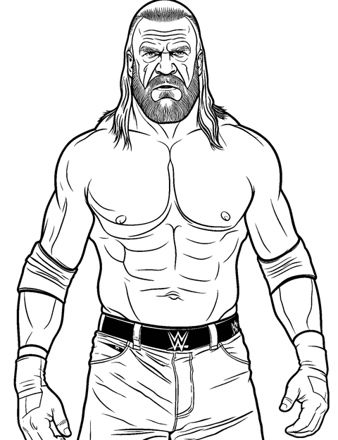 Triple H coloring page