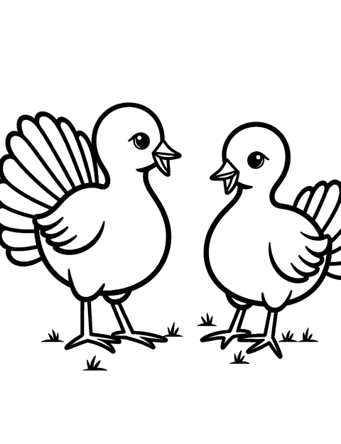 Turkey Chicks coloring page