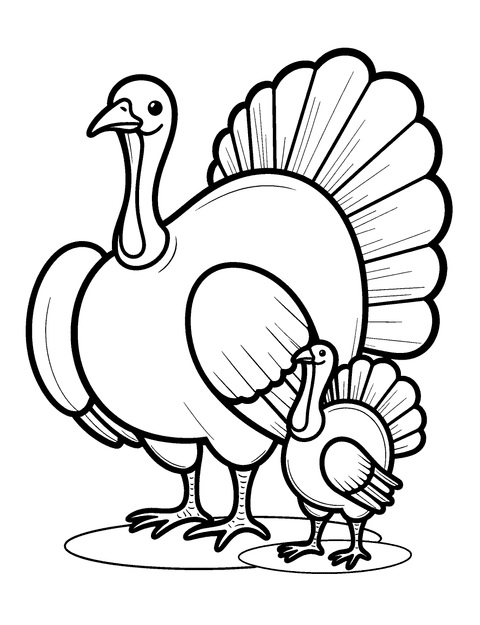 Turkey Family coloring page