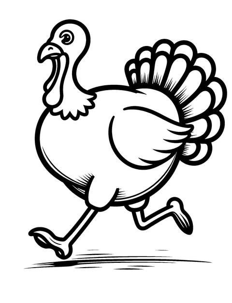 Turkey Running coloring page