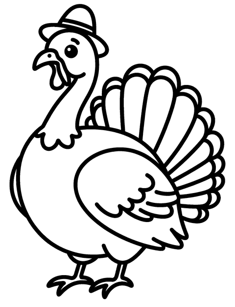 Turkey With Hat coloring page