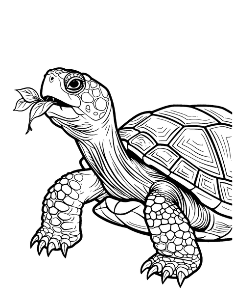 Turtle Eating Coloring Page