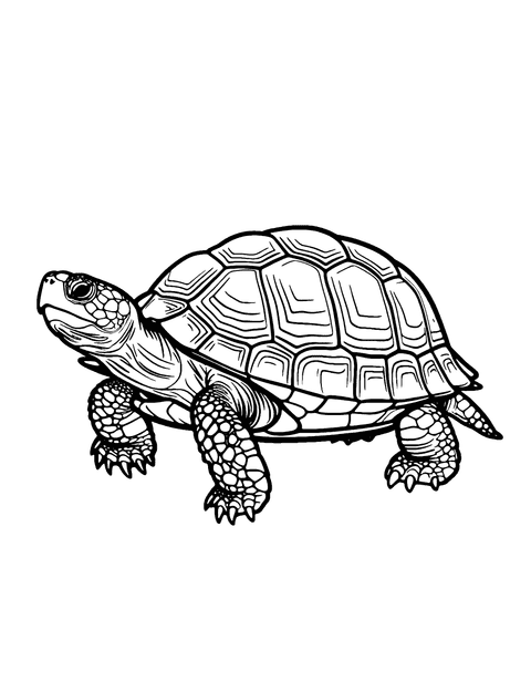 Turtle Walking Coloring Page