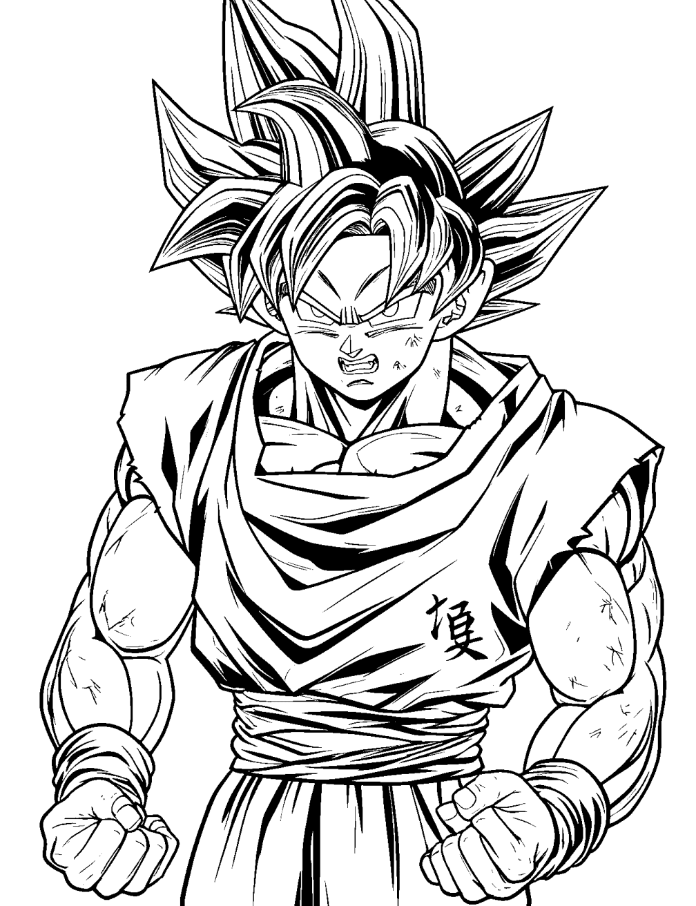 Dibujo de Goku Ultra Instinto para colorear