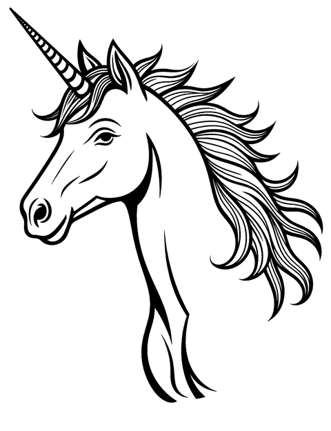 Unicorno coloring page