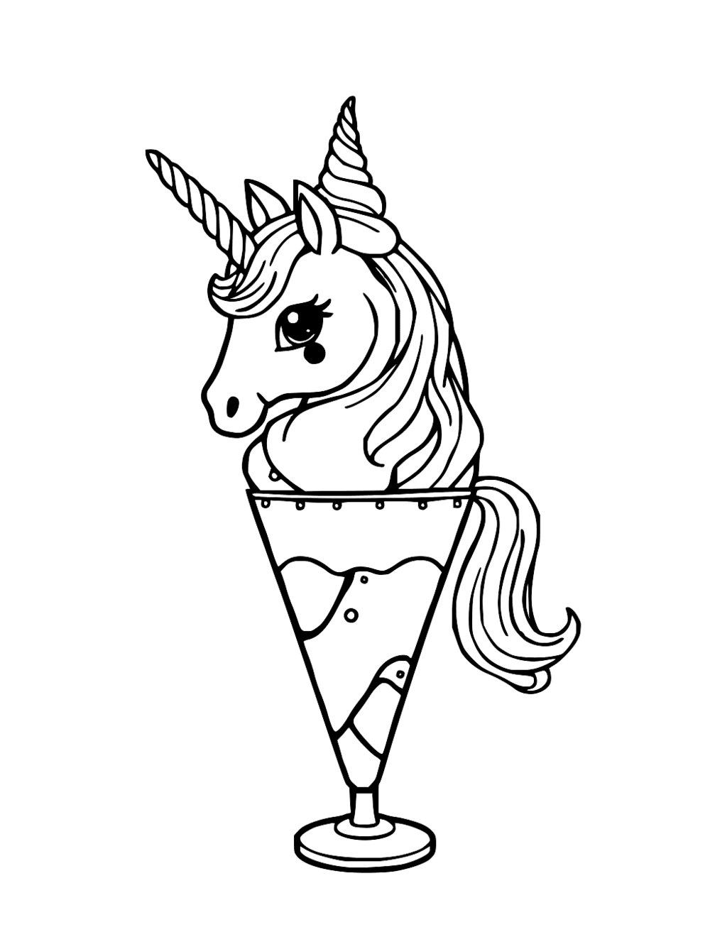 Unicorn Ice Cream coloring page