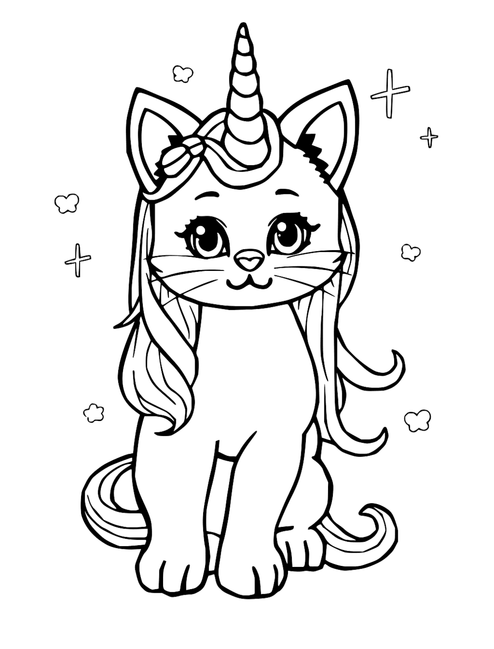 Unicorn Kitty coloring page