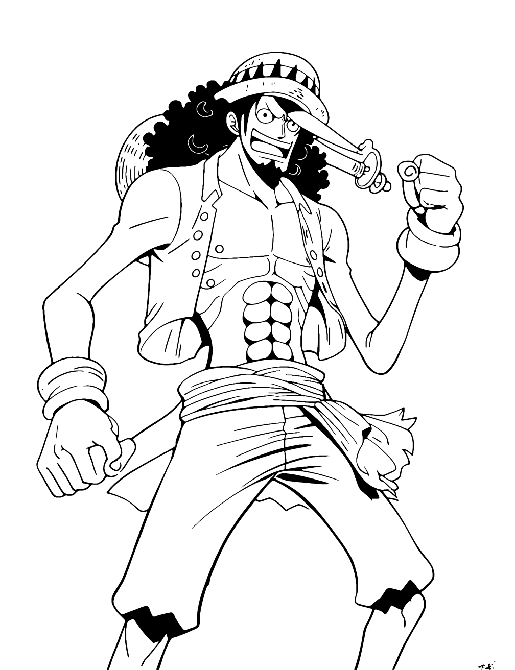 Usopp One Piece Kleurplaat