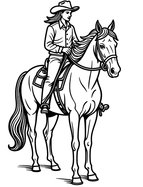 Cavallo Western coloring page