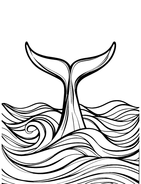 Whale Tail Coloring Page