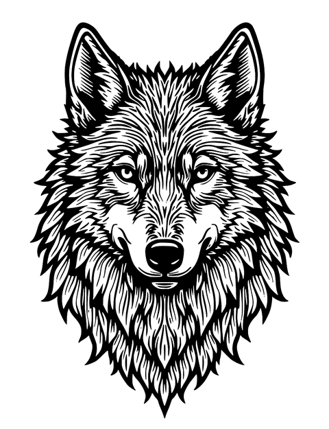 Wolf Mandala coloring page