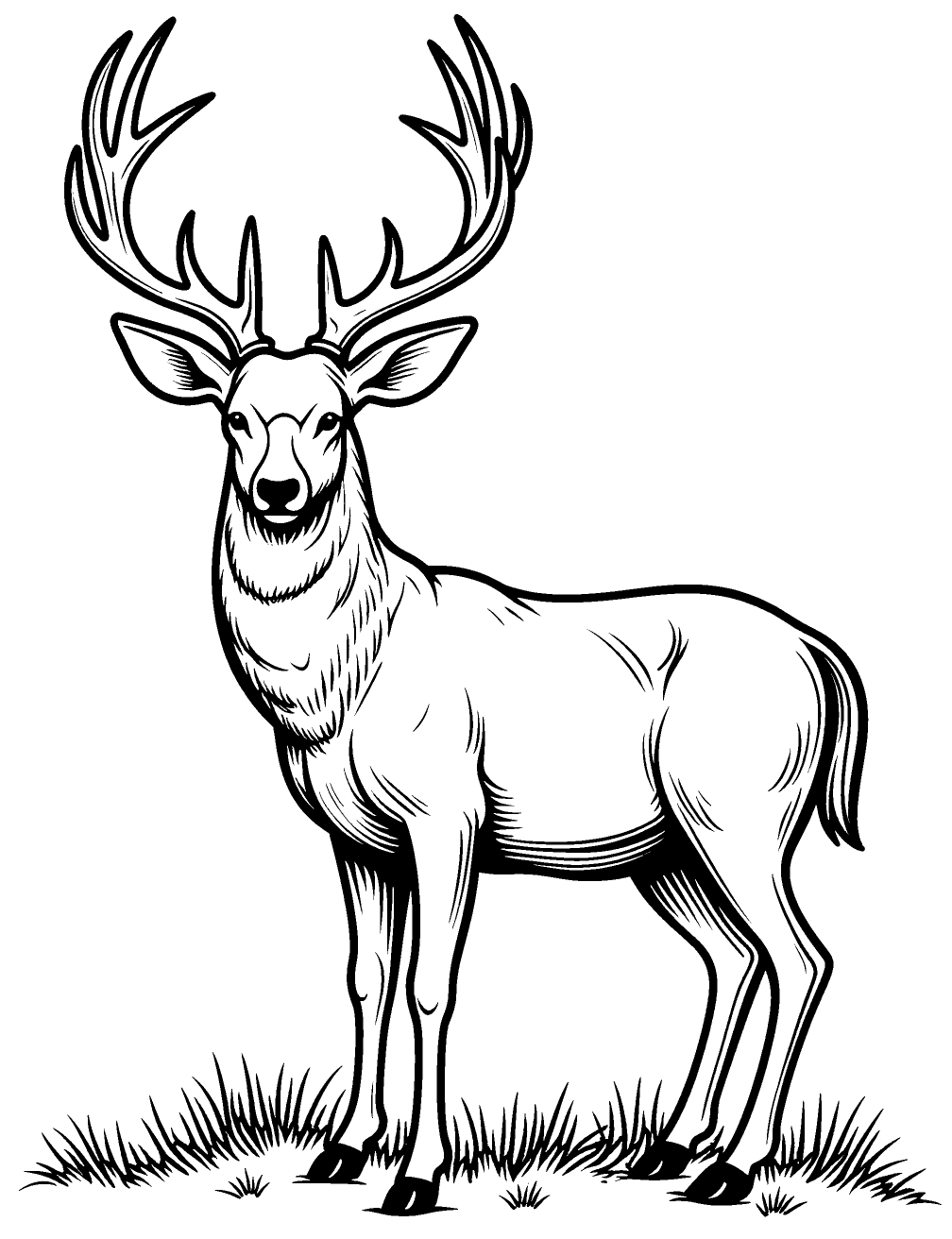 Woodland Deer Coloring Page