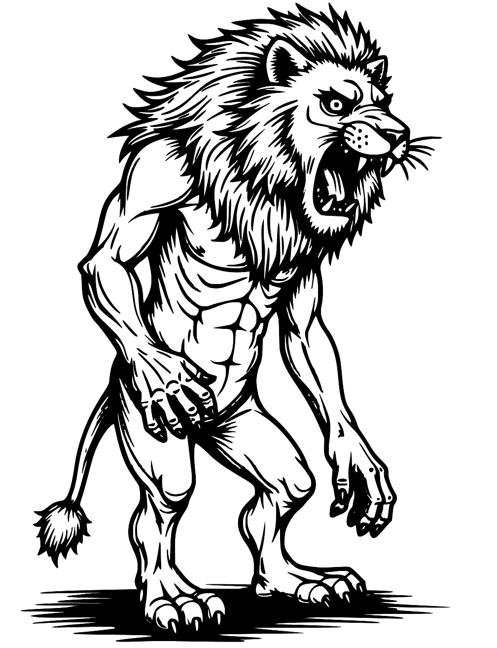 Zombie Lion Coloring Page