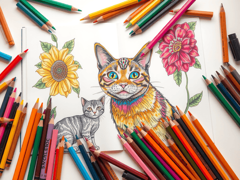 Cat coloring pages