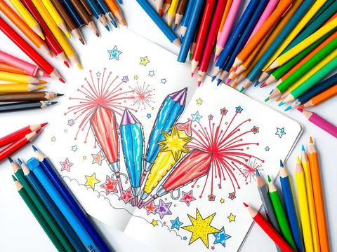 Dibujos para colorear de Fuegos artificiales