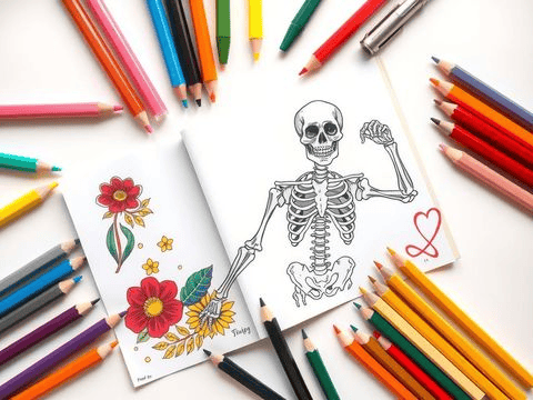 Skeleton coloring pages