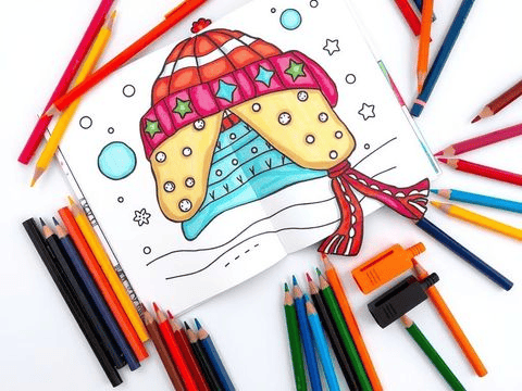 Dibujos para colorear de Gorro de invierno